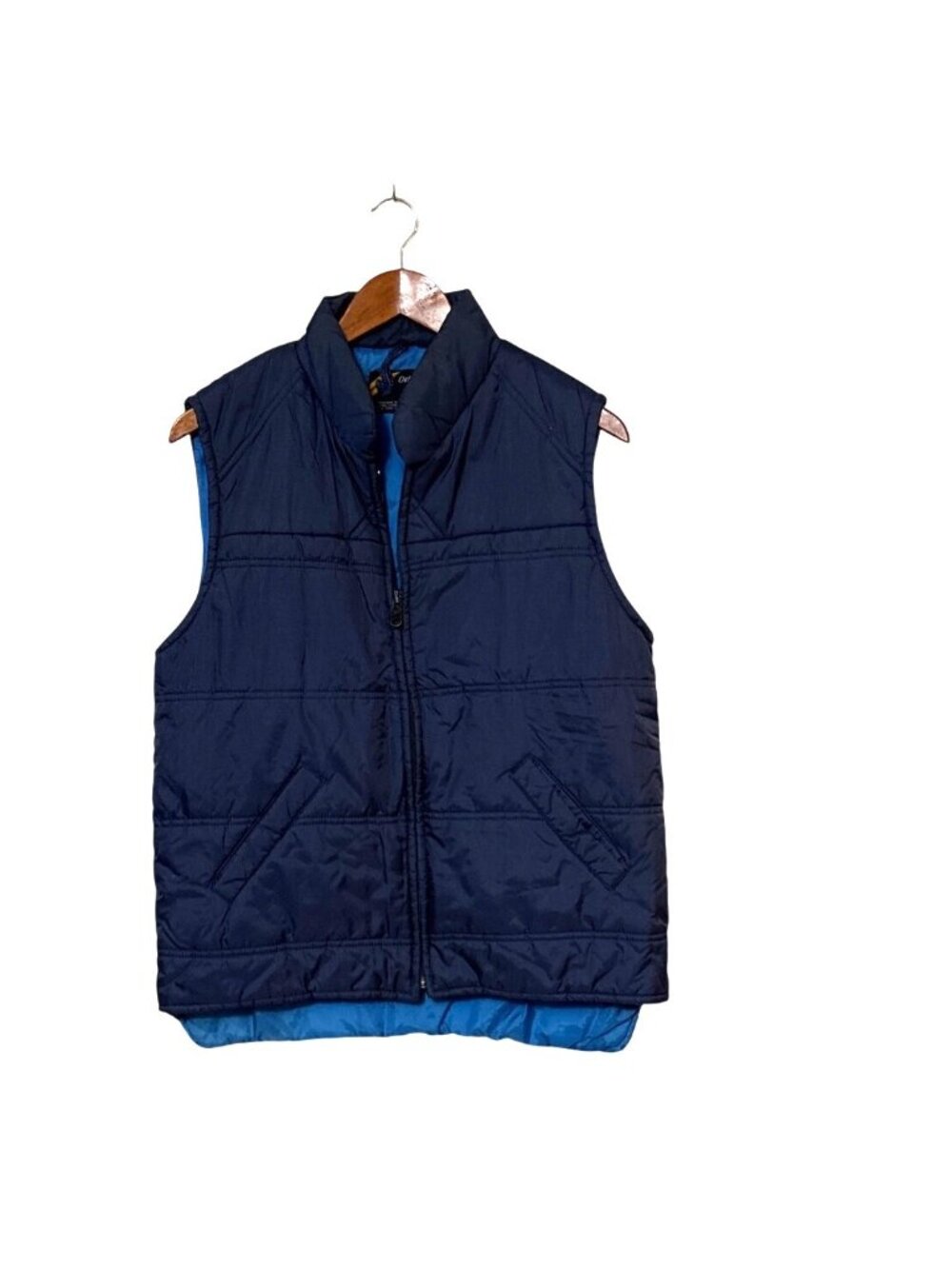 Vintage Sears Outerwear Navy Blue Quilted Puffer‎ Vest Size M